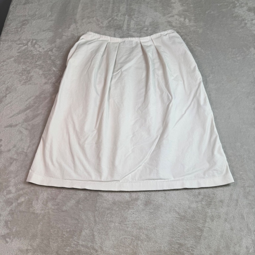 Lafayette 148 New York Womens White Cotton Spandex Pleated A-Line Skirt Size 6
